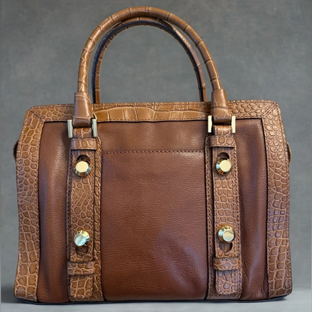 Michael Kors Collins Studded MD Satchel - Walnut New With Tags